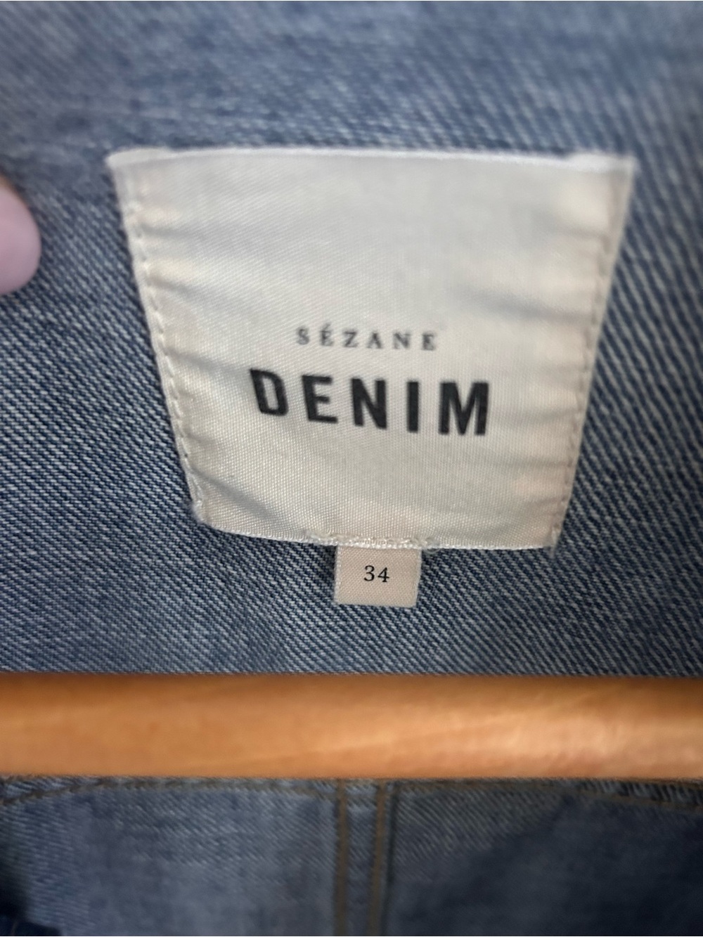 Sézane Gabin jacket Denim Button-Front in Medium Blue - Picture 3 of 3